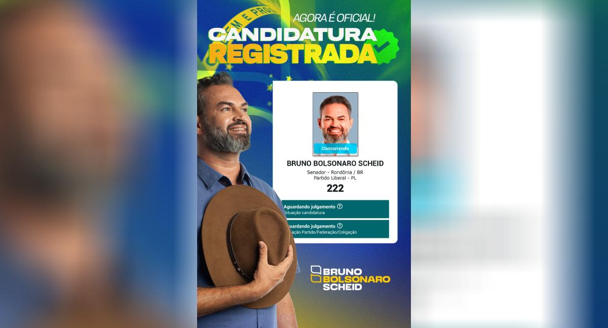 Bruno Bolsonaro registra candidatura ao Senado em Rondônia
