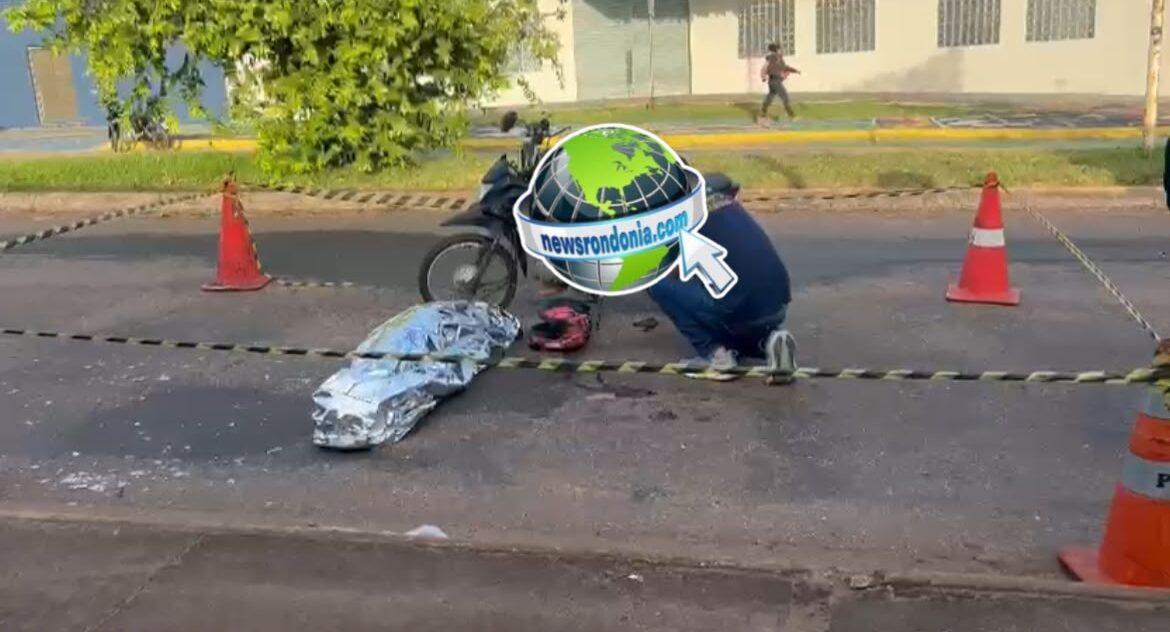 Motociclista fica ferido após acidente de trânsito no bairro Parque Amazônia em Porto Velho