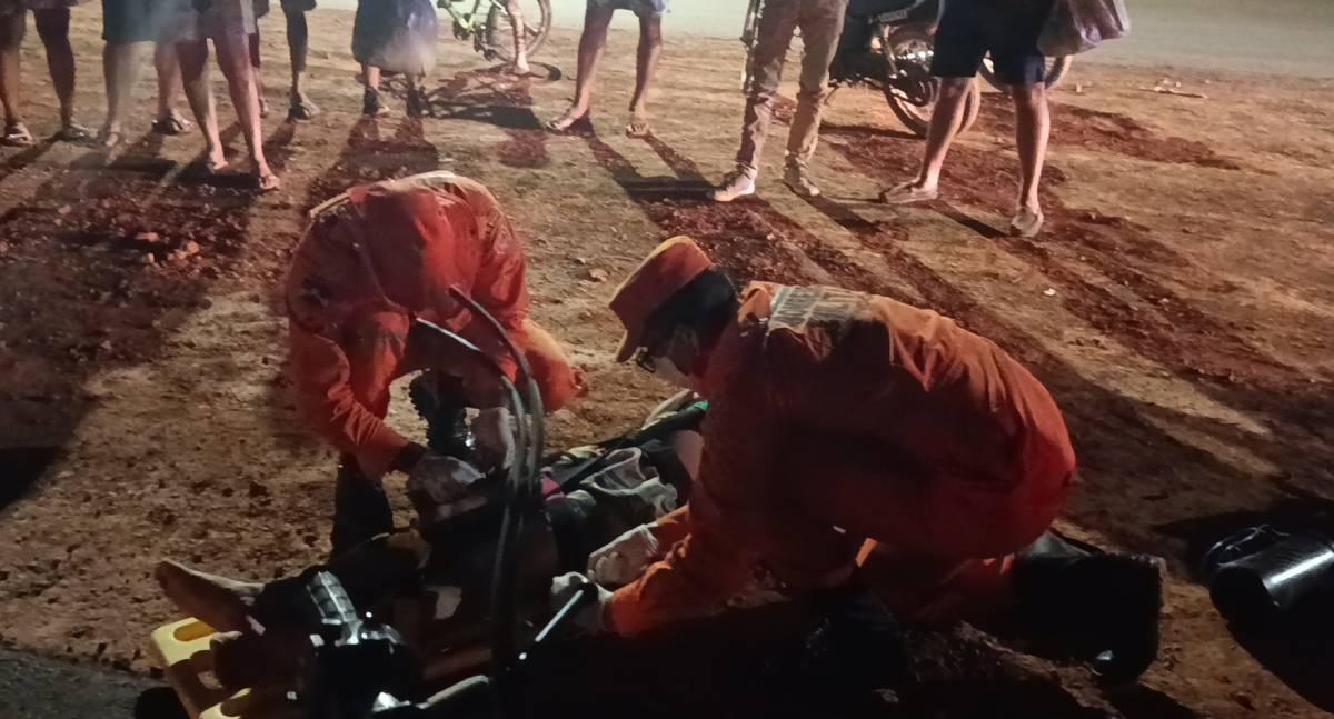 Motociclista fica ferido após colisão entre moto e caminhonete na Linha 625 em RO