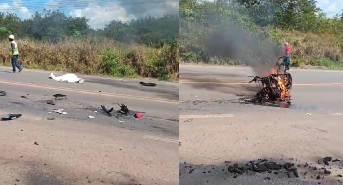 Motociclista morre após colisão frontal com carreta na BR-364