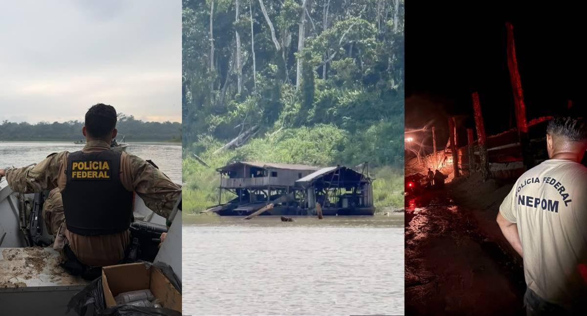 Polícia Federal e Ibama inutilizam 72 embarcações e maquinários de garimpo ilegal no Rio Madeira