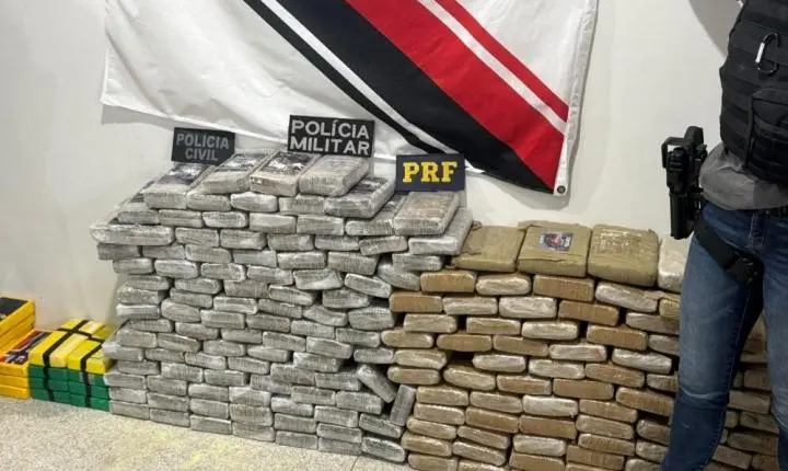 Ação conjunta da PM, Civil e PRF prende casal e apreende grande quantidade de droga em mata da BR-364