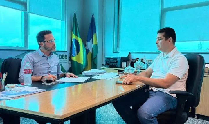 Adalto de Bandeirantes se reúne com diretor do DER/RO para tratar da recuperação de estradas rurais nos distritos de Porto Velho
