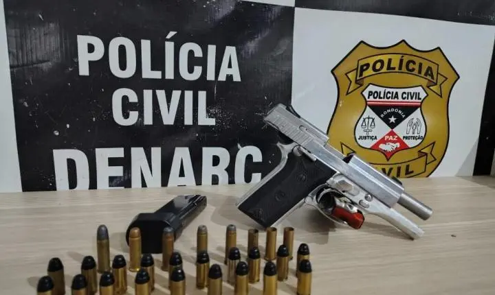 Denarc prende dono de oficina e apreende pistola .40 no Escola de Polícia
