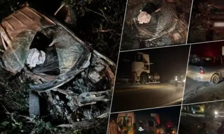 Família sobrevive a grave acidente após carro bater em carreta parada na BR-364