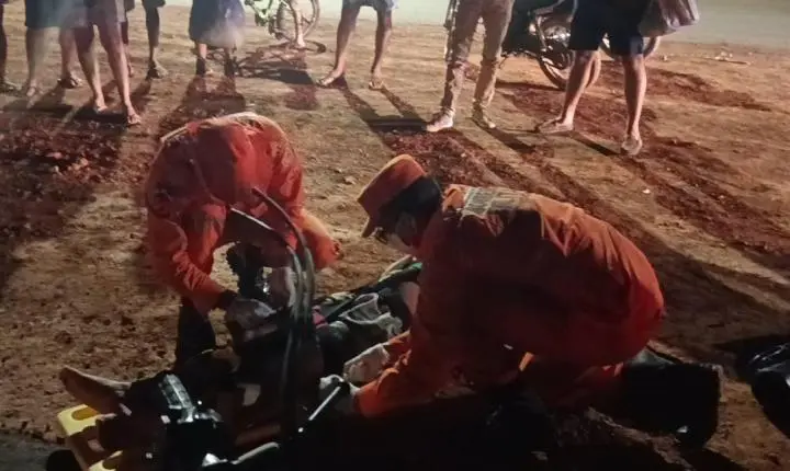 Motociclista fica ferido após colisão entre moto e caminhonete na Linha 625 em RO